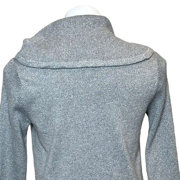 Karl Lagerfeld metallic silver cowl neck sweater size S - Picture 4 of 16